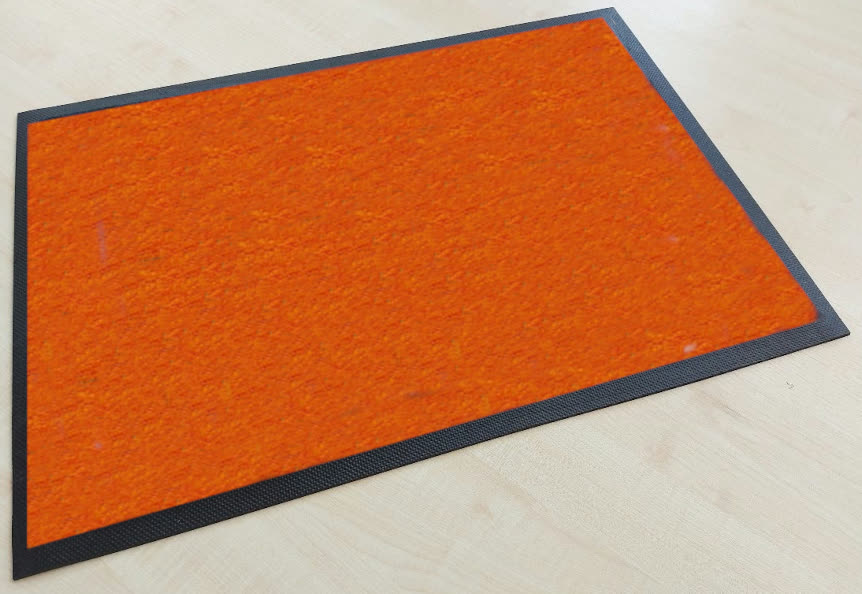 Asciugapasso monocolore arancione con bordo perimetrale in gomma