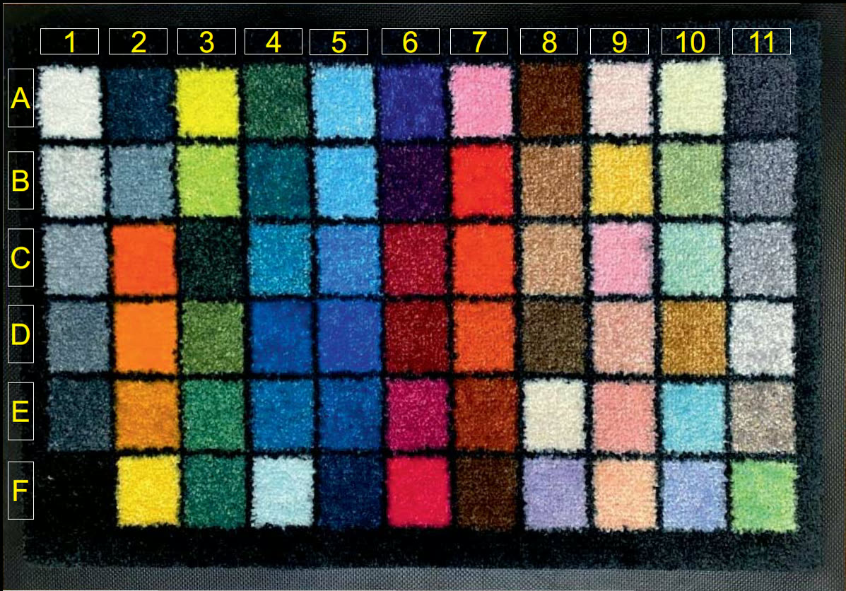 Cartella colori asciugapassi con 66 tinte e coordinate di riferimento